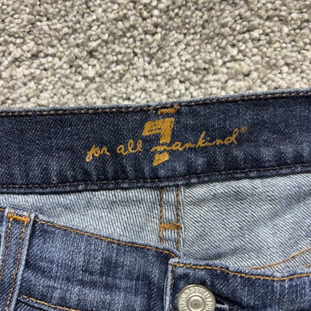 7 for All Mankind Womens Jeans Size 30‎ (32x32) Distressed Dark Wash Flare USA
